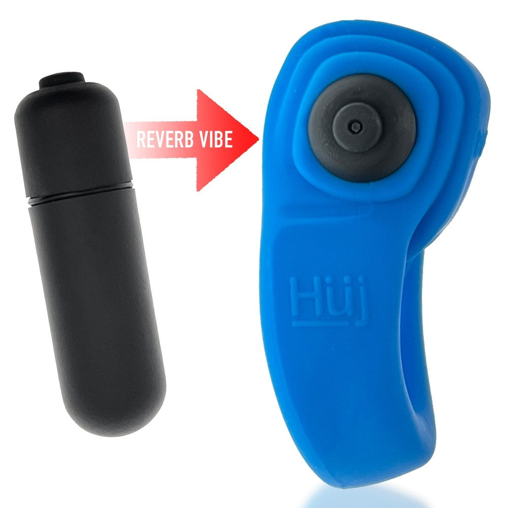 Hunkyjunk REVRING Cockring with Bullet Vibrator – Teal Ice