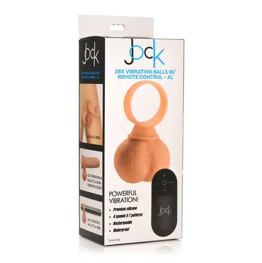 Jock 28x Vibrating Silicone Balls - X-Large - Vanilla/Ivory/Beige