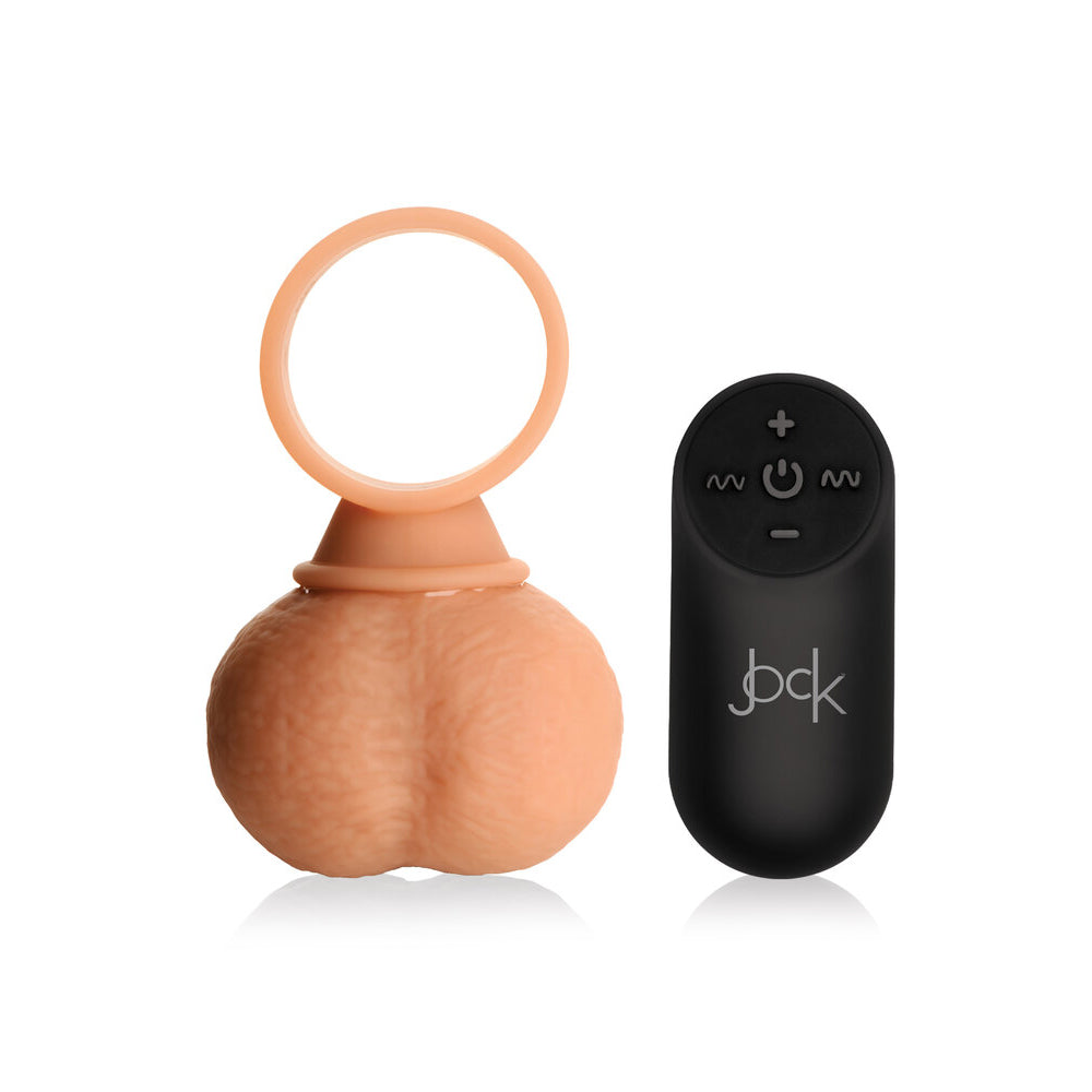 Jock 28x Vibrating Silicone Balls - X-Large - Vanilla/Ivory/Beige