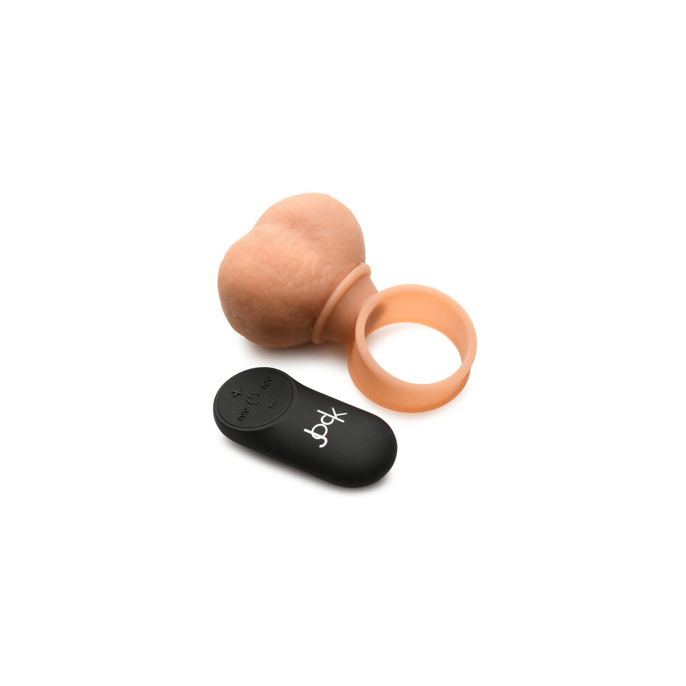 Jock 28x Vibrating Silicone Balls - X-Large - Vanilla/Ivory/Beige