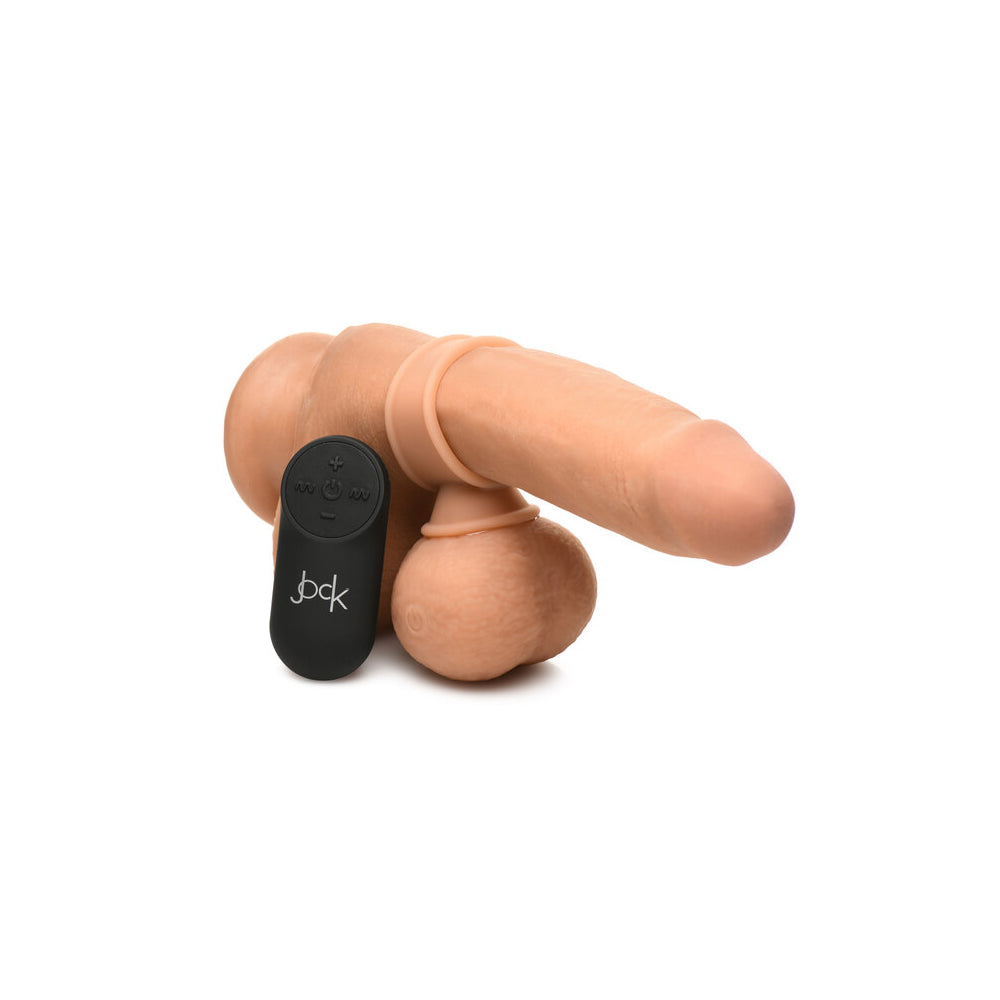 Jock 28x Vibrating Silicone Balls - X-Large - Vanilla/Ivory/Beige