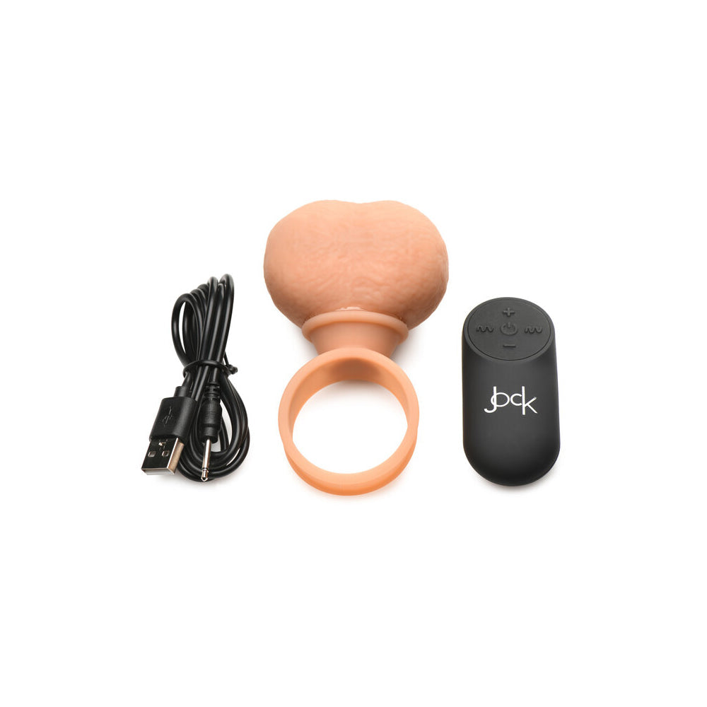 Jock 28x Vibrating Silicone Balls - X-Large - Vanilla/Ivory/Beige