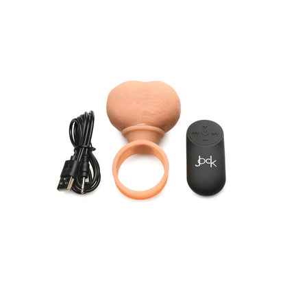Jock 28x Vibrating Silicone Balls - X-Large - Vanilla/Ivory/Beige