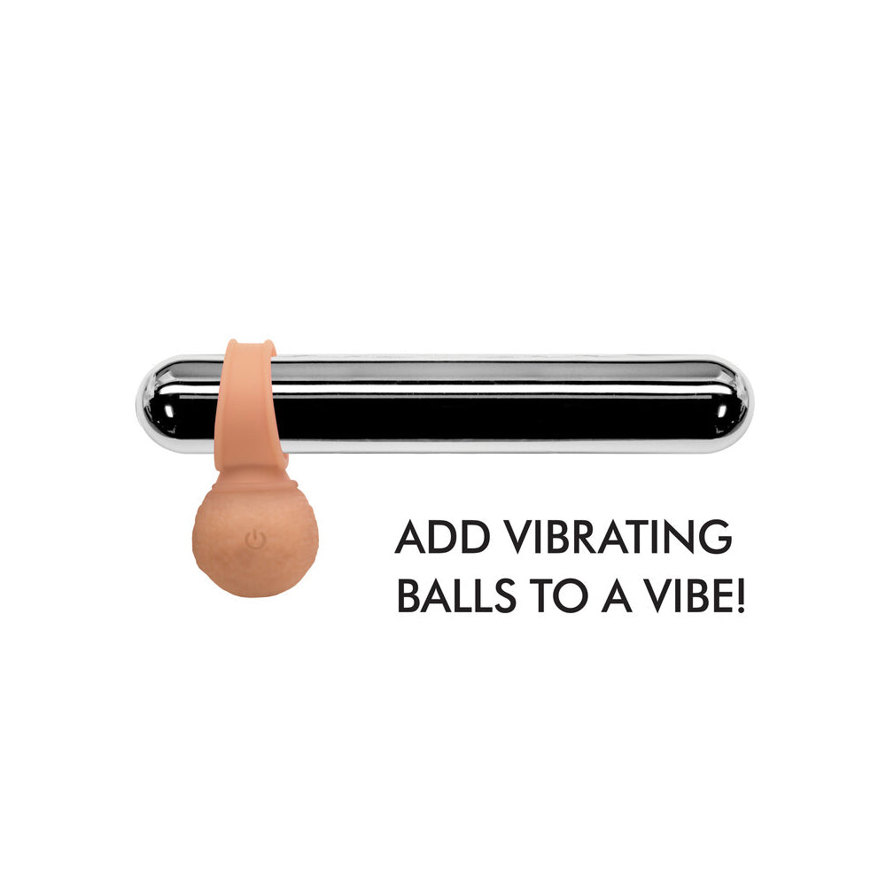 Jock 28x Vibrating Silicone Balls - X-Large - Vanilla/Ivory/Beige