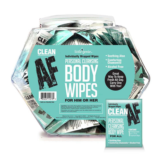 Clean AF Individually Wrapped Personal Cleaning Body Wipes – Teal