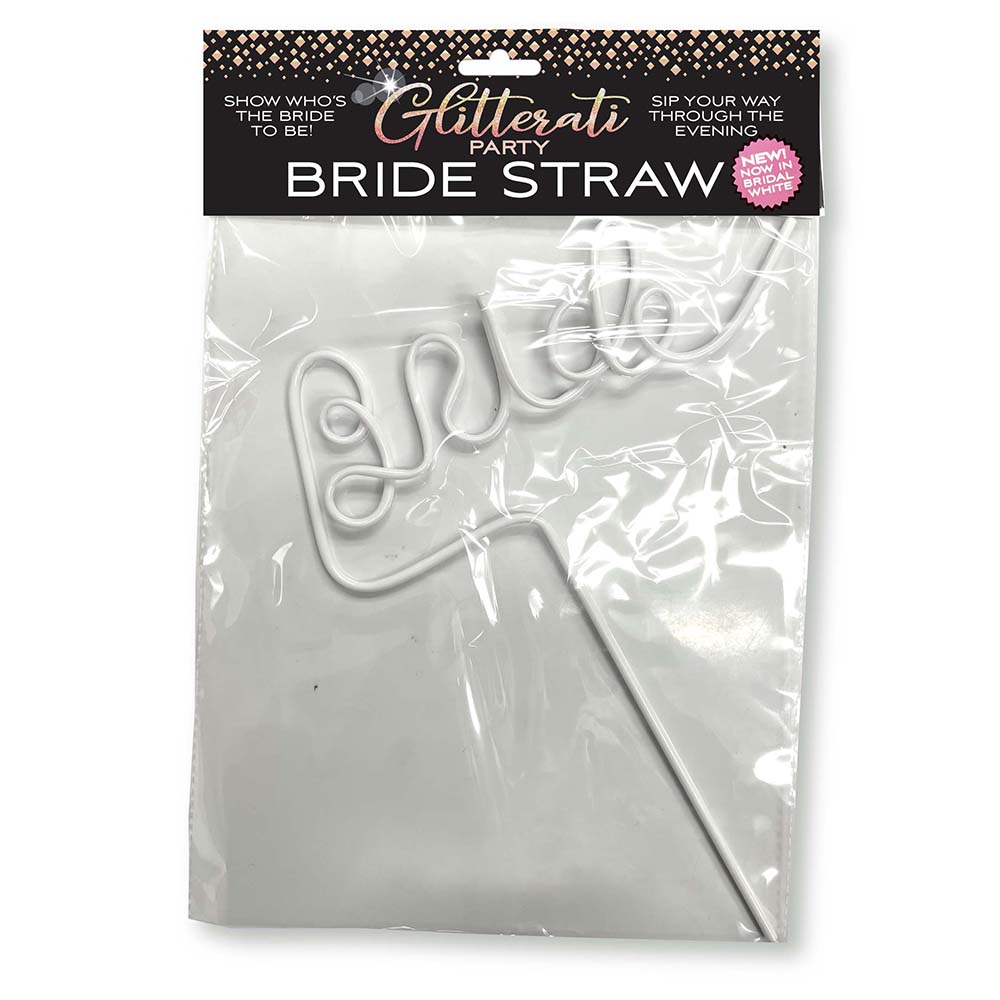 Little Genie Glitterati Party Bride Twisty Straw – White