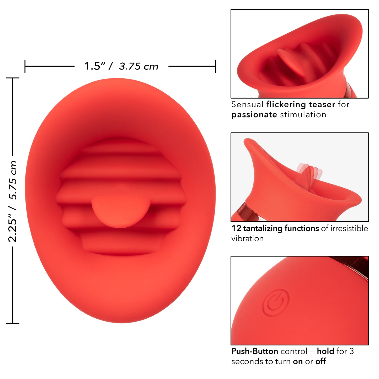 CalExotics French Kiss Sweet Talker Mini Massager with 12 Functions - Red
