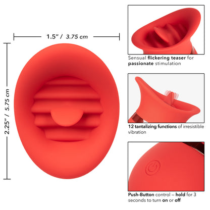 CalExotics French Kiss Sweet Talker Mini Massager with 12 Functions - Red