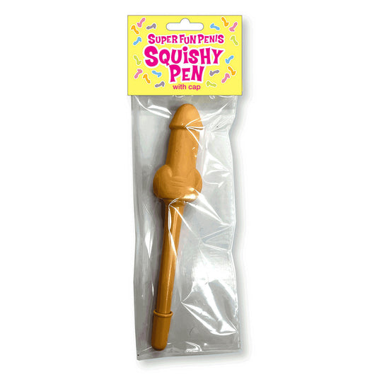 Little Genie Super Fun Penis Squishy Pen - Tan/Light Brown