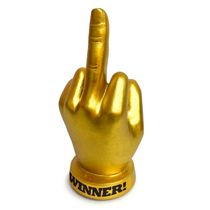 Little Genie Golden F-U Finger Trophy – Customizable Award – 6 Inch – Gold