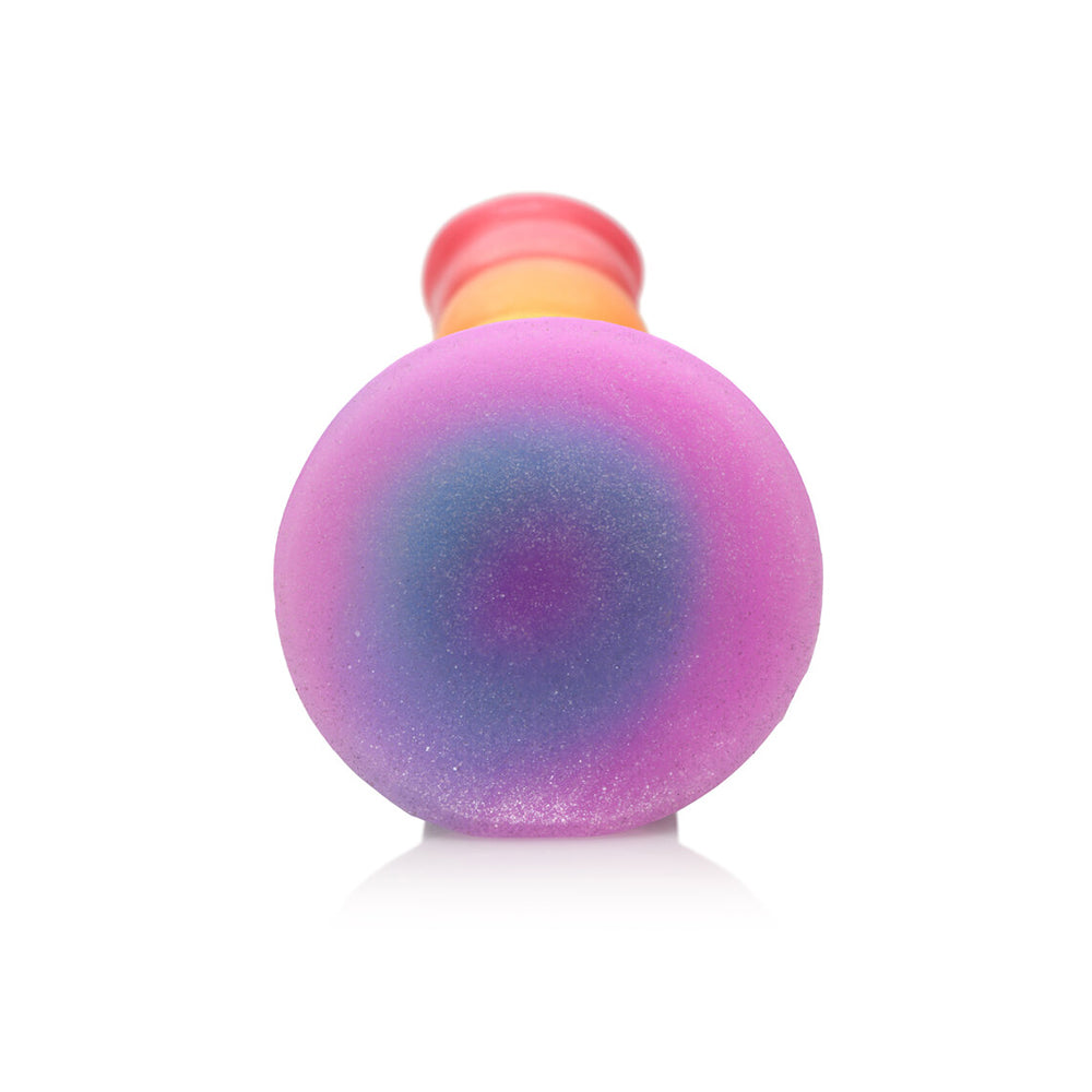 Simply Sweet Swirl 6.5 in. Silicone Dildo with Suction Cup – Rainbow