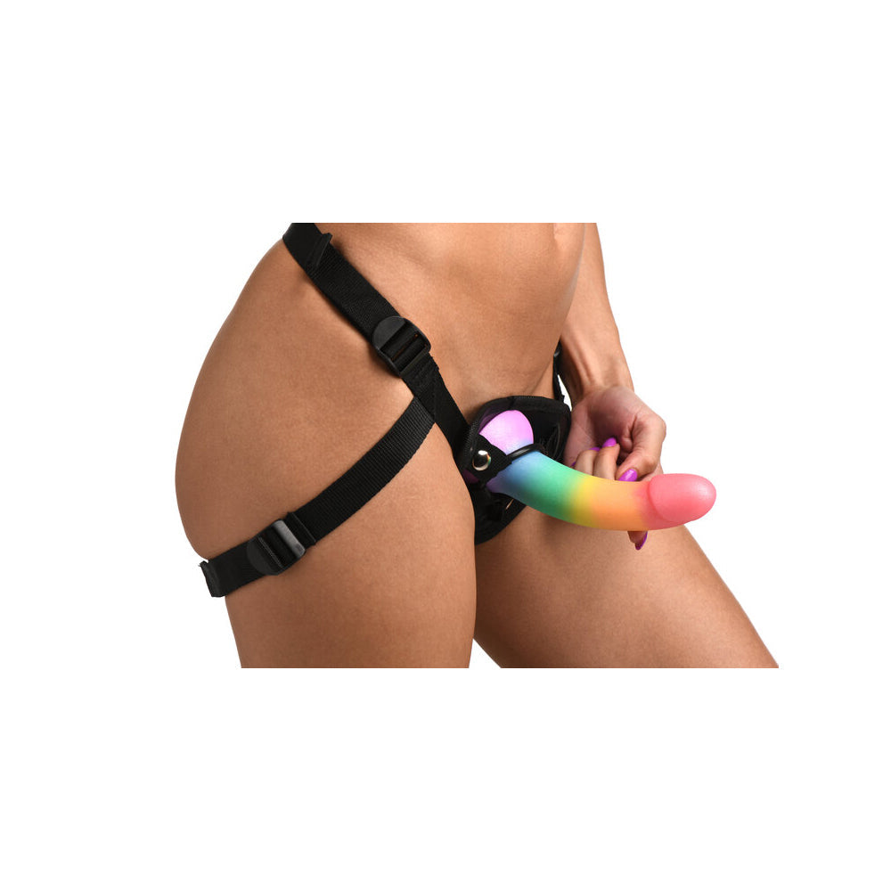 Simply Sweet Swirl 6.5 in. Silicone Dildo with Suction Cup – Rainbow