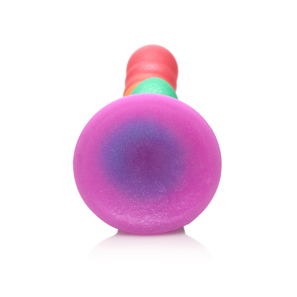 Curve Novelties Simply Sweet Ribbed Silicone Dildo – Rainbow