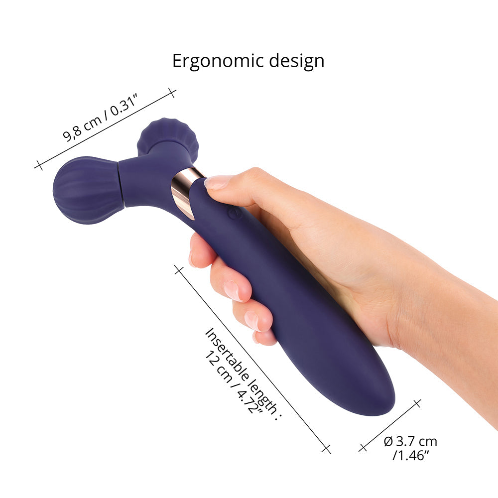 Love to Love Fireball Rechargeable Dual Ended Silicone Body Massager & Vibrator - Midnight Indigo