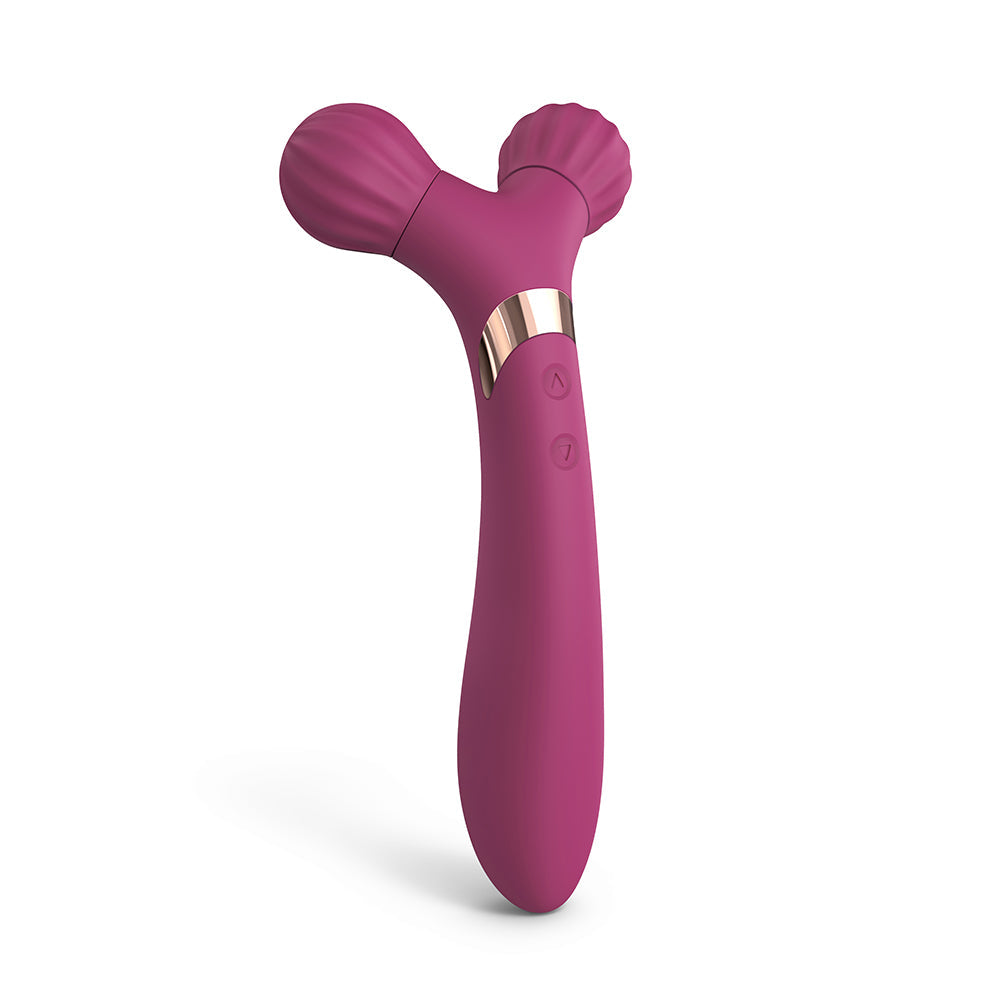 Love to Love Fireball Rechargeable Dual Ended Silicone Body Massager & Vibrator - Purple