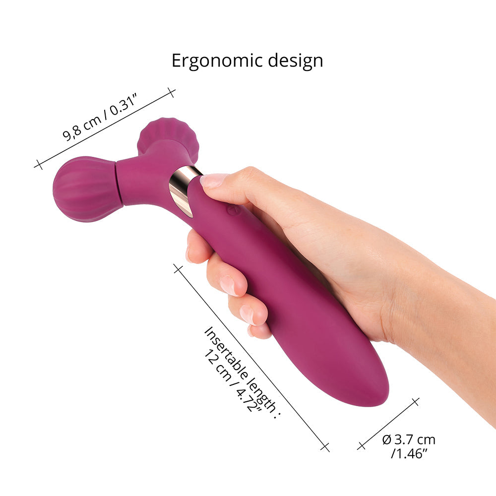 Love to Love Fireball Rechargeable Dual Ended Silicone Body Massager & Vibrator - Purple