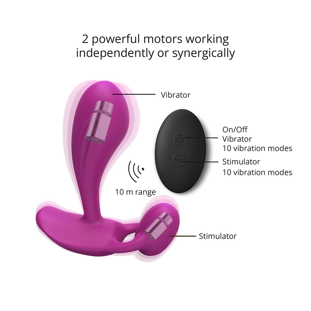 Love to Love Witty Rechargeable Remote-Controlled Silicone Vibrator - Sweet Orchid