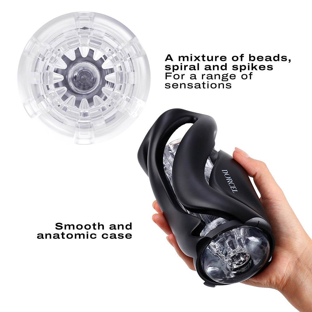 Dorcel Deep Blow Manual Masturbator – Black – Removable Sleeves