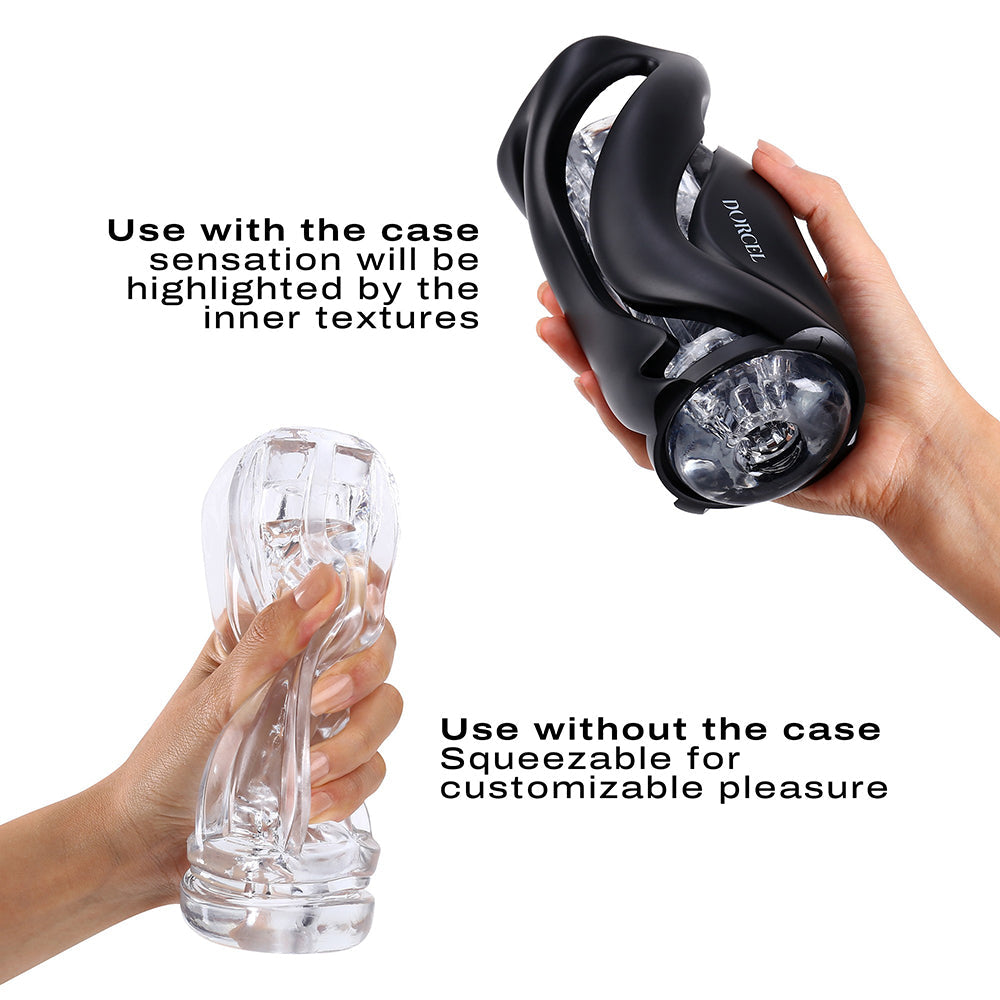 Dorcel Deep Blow Manual Masturbator – Black – Removable Sleeves