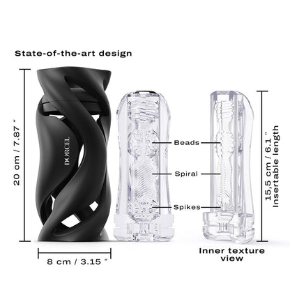 Dorcel Deep Blow Manual Masturbator – Black – Removable Sleeves