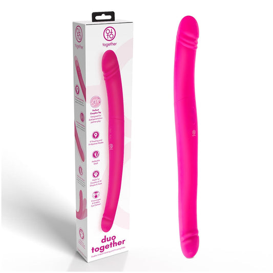 Together Duo Pink – Silicone Vibrator with 9 Vibration and Thrusting Modes
