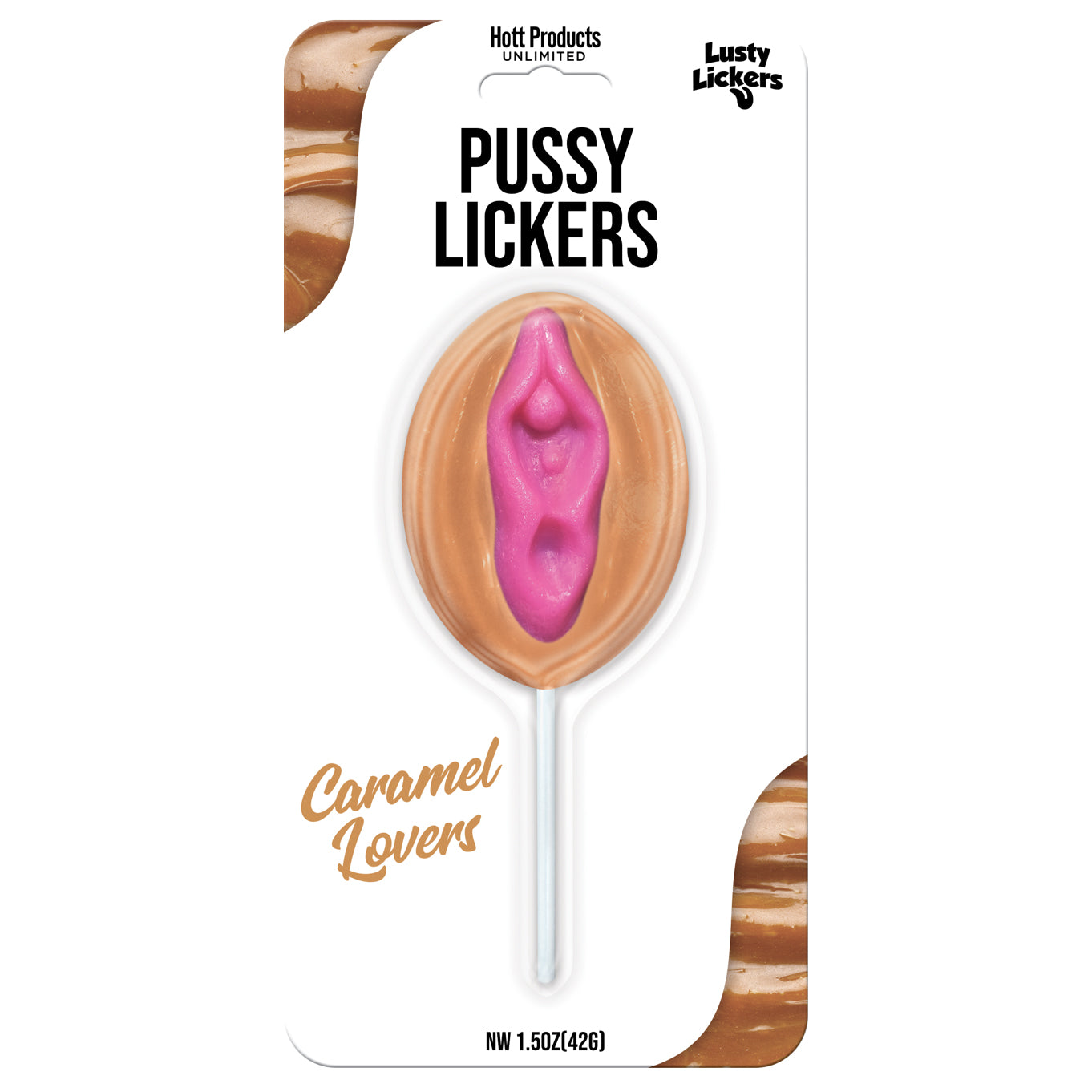 Hott Products Pussy Pop Caramel Lovers Hard Candy - Tan