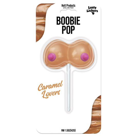 Hott Products Boobie Pop Caramel Lovers Hard Candy – Tan