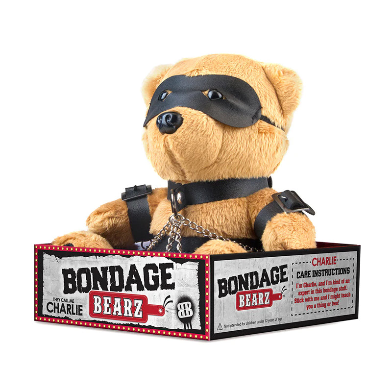 Bondage Bearz Charlie Chains Plush Doll with Leatherette Outfit – Tan