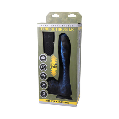 Fort Troff Tendril Thruster Mini Fuck Machine – Rechargeable Remote-Controlled Silicone Thrusting Dildo – Blue/Black