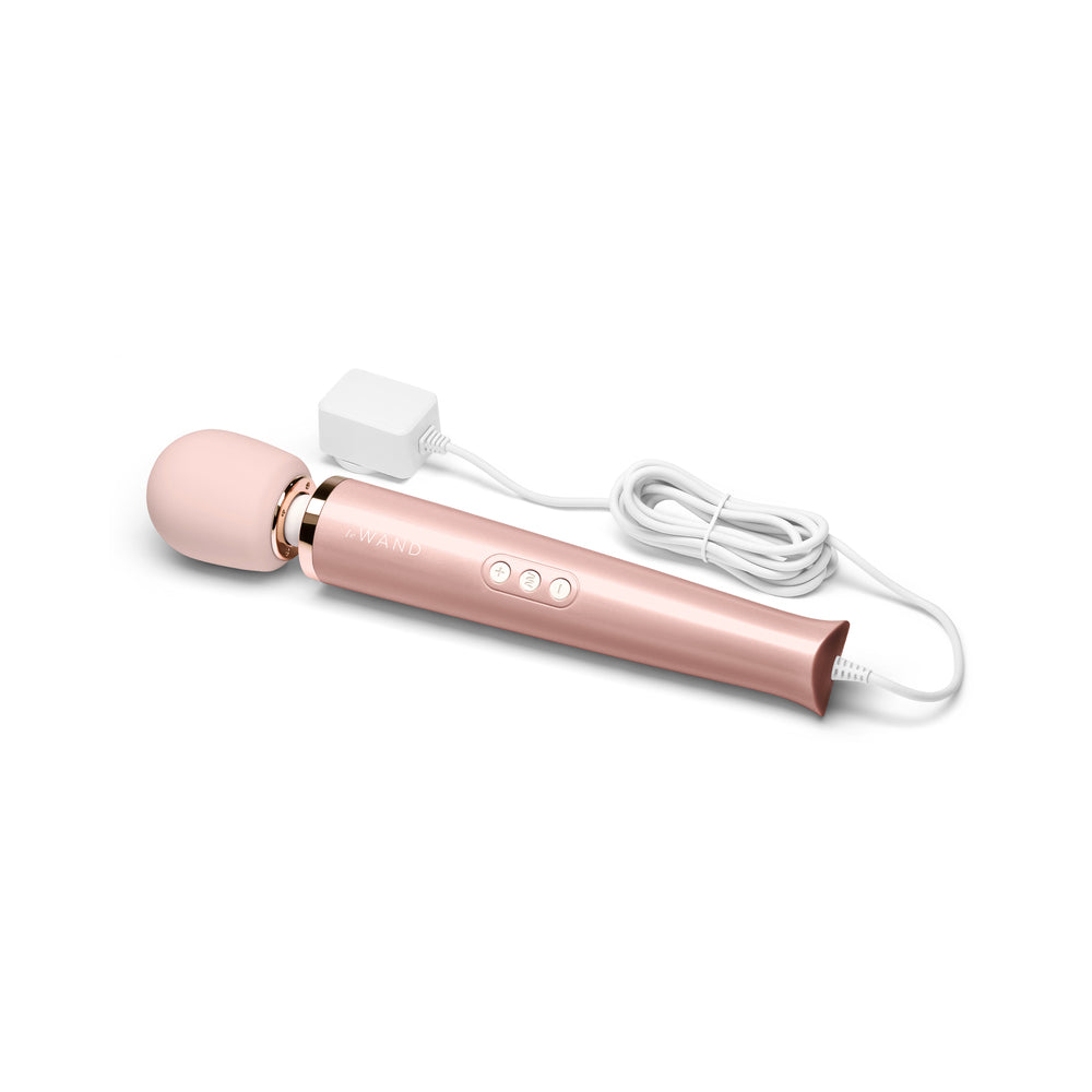Le Wand Plug-In Vibrating Massager with 10 Vibration Speeds - Rose Gold