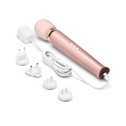 Le Wand Plug-In Vibrating Massager with 10 Vibration Speeds - Rose Gold