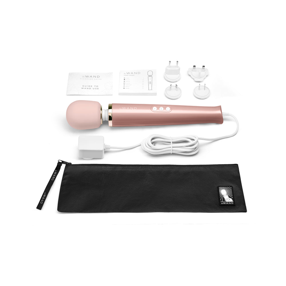 Le Wand Plug-In Vibrating Massager with 10 Vibration Speeds - Rose Gold