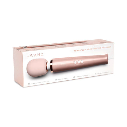 Le Wand Plug-In Vibrating Massager with 10 Vibration Speeds - Rose Gold