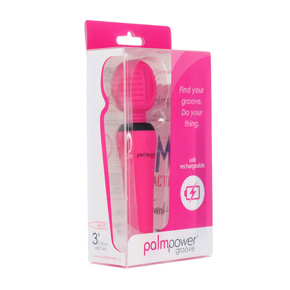BMS PalmPower Groove Rechargeable Mini Wand Massager with Silicone Head - Fuchsia