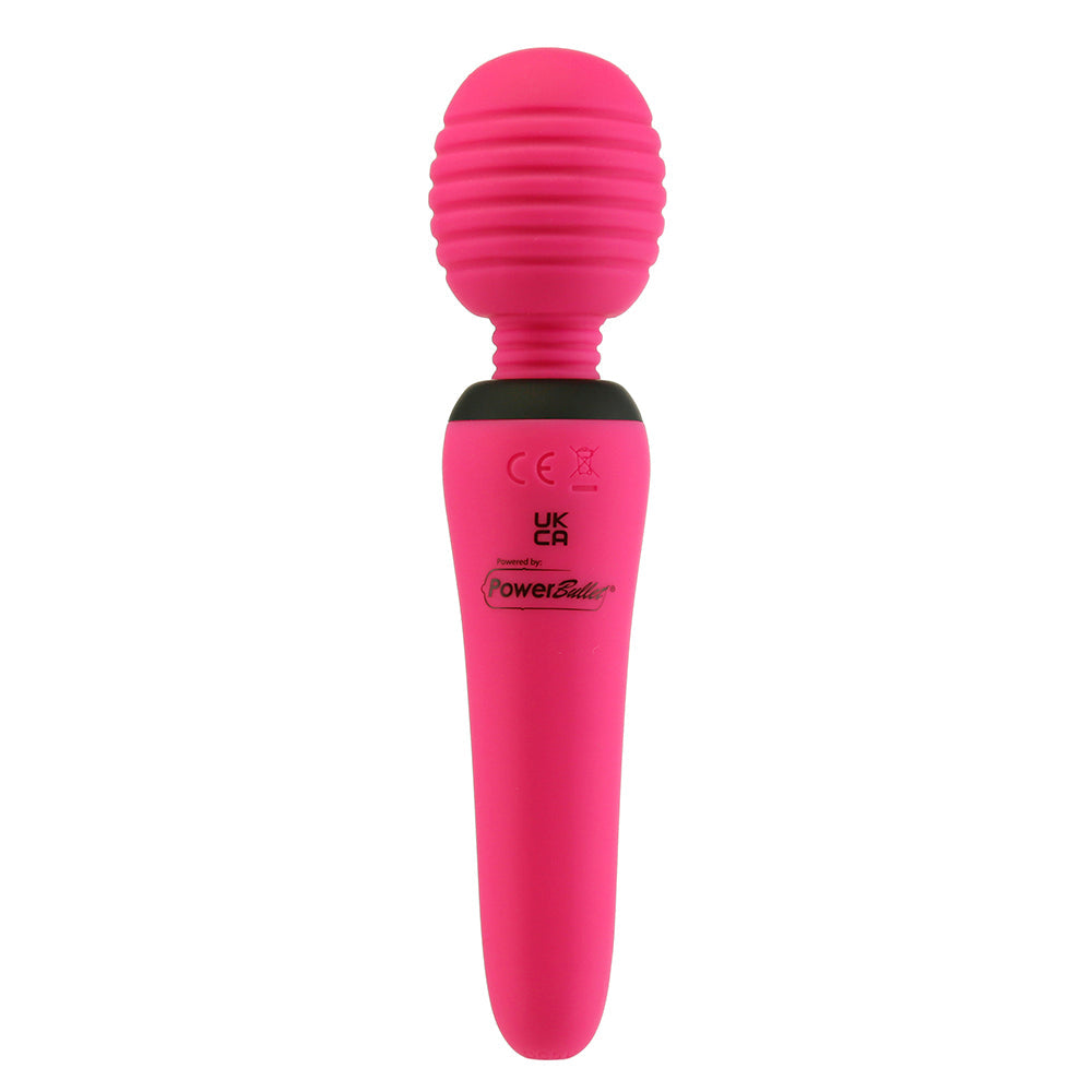BMS PalmPower Groove Rechargeable Mini Wand Massager with Silicone Head - Fuchsia