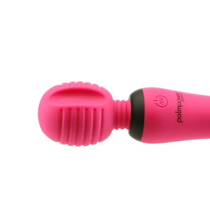 BMS PalmPower Groove Rechargeable Mini Wand Massager with Silicone Head - Fuchsia