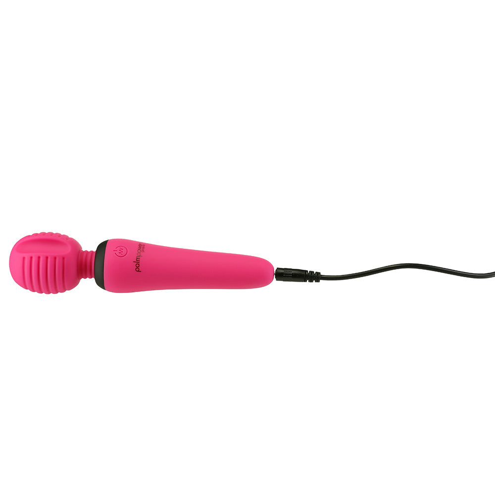 BMS PalmPower Groove Rechargeable Mini Wand Massager with Silicone Head - Fuchsia