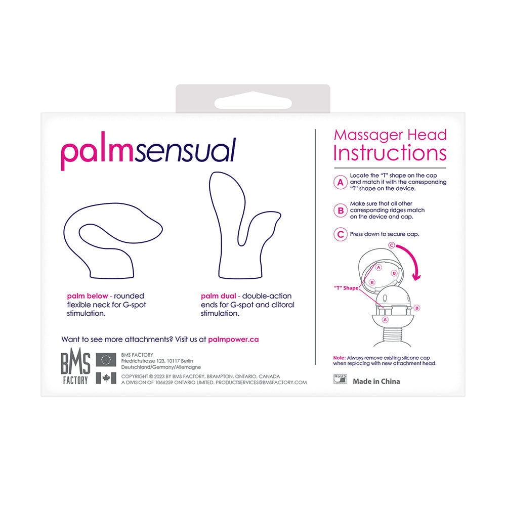 BMS PalmPower PalmSensual Attachments – Silicone Massager Heads – Blue