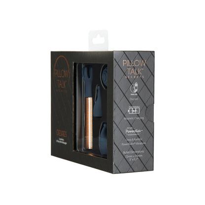 Pillow Talk Secrets Desires 6-Piece Silicone Mini Massager Set - Navy