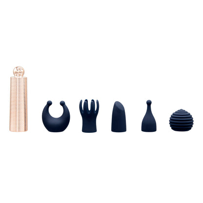 Pillow Talk Secrets Desires 6-Piece Silicone Mini Massager Set - Navy