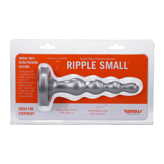 Tantus Ripple Small 8 in. Anal Beads Dildo – Firm Silver