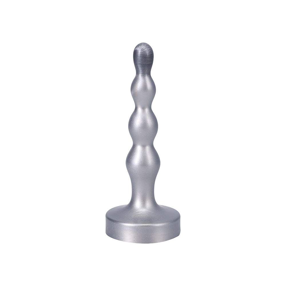 Tantus Ripple Small 8 in. Anal Beads Dildo – Firm Silver