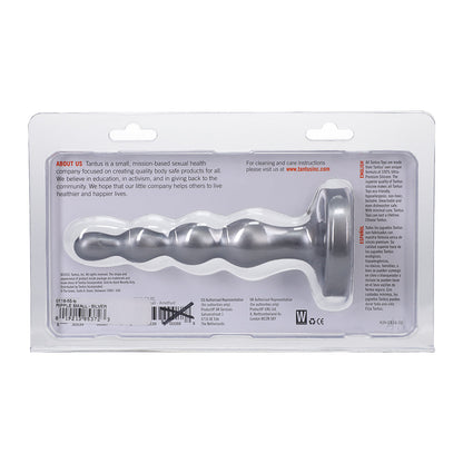 Tantus Ripple Small 8 in. Anal Beads Dildo – Firm Silver