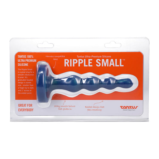 Tantus Ripple Small 8 in. Anal Beads Dildo - Teal
