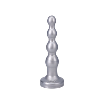 Tantus Ripple Large 8 in. Anal Beads Dildo – Medium-Firm Silver