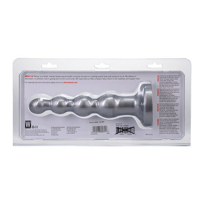 Tantus Ripple Large 8 in. Anal Beads Dildo – Medium-Firm Silver