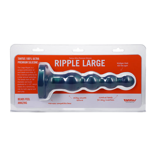 Tantus Ripple Large 8 in. Anal Beads Dildo – Medium-Firm Teal