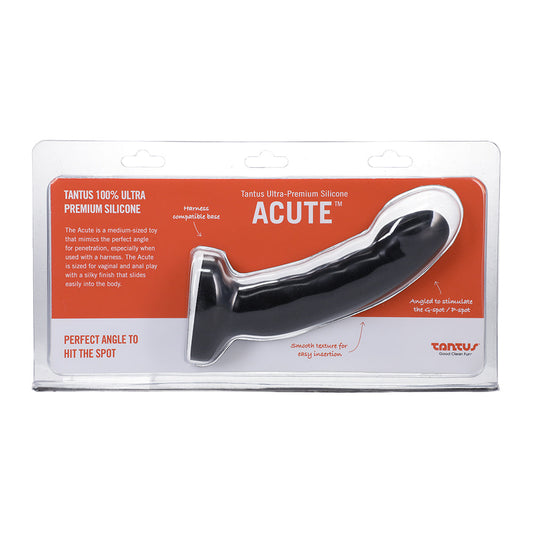 Tantus Acute 5.5 in. Curved Dildo – Medium-Firm – Black