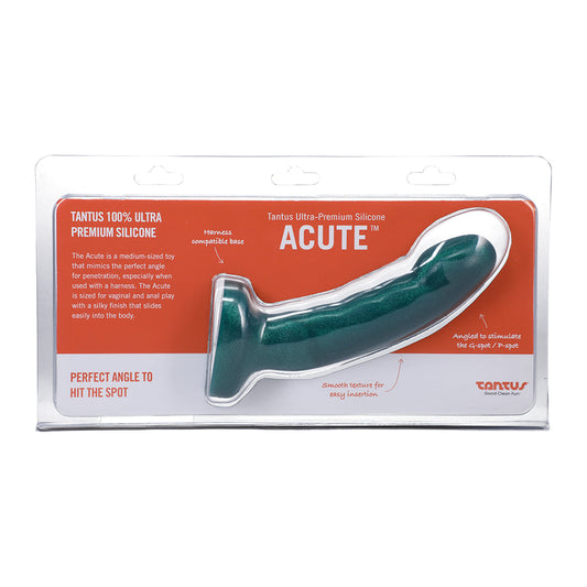 Tantus Acute 5.5 in. Curved Dildo – Medium-Firm – Emerald