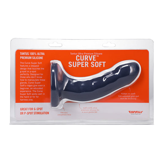Tantus Curve 6.5 in. Dildo – Medium-Firm Silicone – Sapphire Blue